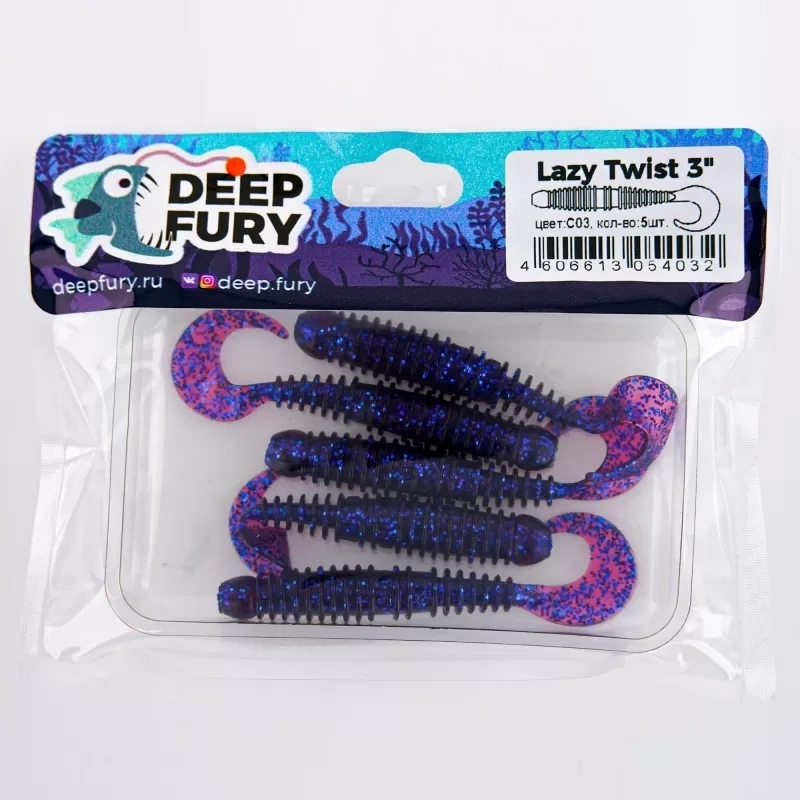Lazy Twist 3" (76 мм). Цвет С03 (вишнево-синий) фото 2